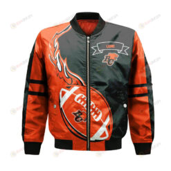 BC Lions Bomber Jacket 3D Printed Flame Ball Pattern