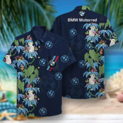 BMW Motorrad Pattern Short Sleeve Navy Hawaiian Shirt Summer