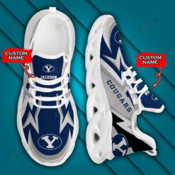 BYU Cougars Logo Lightening Pattern Custom Name 3D Max Soul Sneaker Shoes