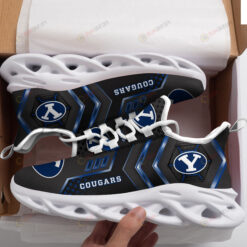 BYU Cougars Logo Pattern 3D Max Soul Sneaker Shoes In Black And Blue