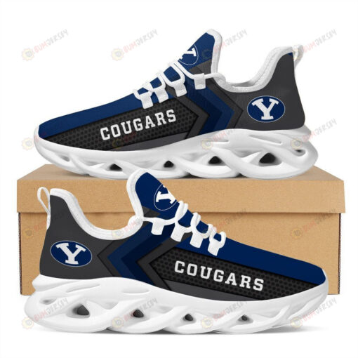 BYU Cougars Logo Pattern 3D Max Soul Sneaker Shoes In Blue And Black