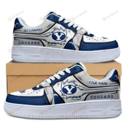 BYU Cougars Logo Pattern Custom Name Air Force 1 Printed