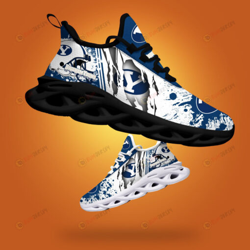 BYU Cougars Logo Torn And Splatter Pattern 3D Max Soul Sneaker Shoes