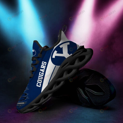 BYU Cougars Logo Torn Pattern 3D Max Soul Sneaker Shoes In Blue