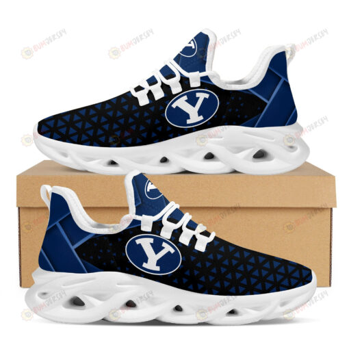 BYU Cougars Logo Triangle Pattern 3D Max Soul Sneaker Shoes In Blue And Black