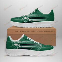 Babson Beavers Logo Stripe Pattern Air Force 1 Printed In Green