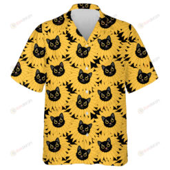 Baby Black Cat Sunflowers Cartoon Pattern Hawaiian Shirt