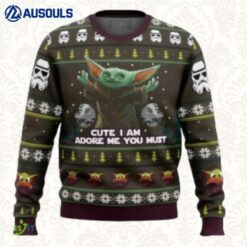 Baby Yoda Cute I Am Adore Me You Must Christmas Ugly Sweaters For Men Women Unisex