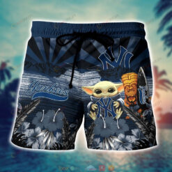 Baby Yoda New York Yankees Hawaiian Short Summer Shorts Men Shorts - Print Shorts