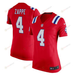 Bailey Zappe 4 New England Patriots Women's Alternate Game Player Jersey - Red