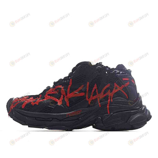 Balenciaga Runner Graffiti Sneaker In Black/Red Shoes Sneakers