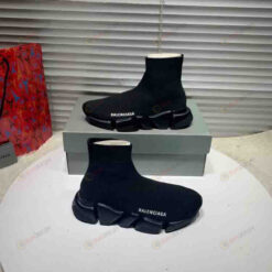 Balenciaga Speed Sneaker In Black Recycled Knit Shoes Sneakers