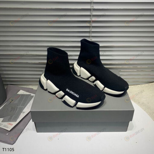 Balenciaga Speed Sneaker In Black/White Recycled Knit Shoes Sneakers