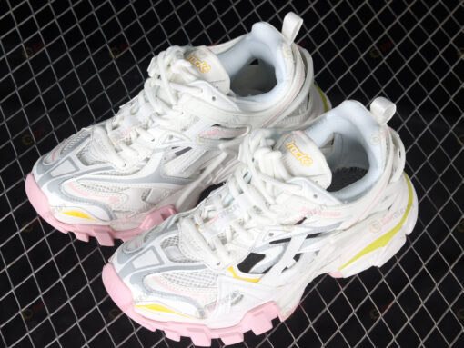 Balenciaga Track.2 In White/Light Pink/Yellow Shoes Sneakers