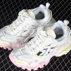 Balenciaga Track.2 In White/Light Pink/Yellow Shoes Sneakers