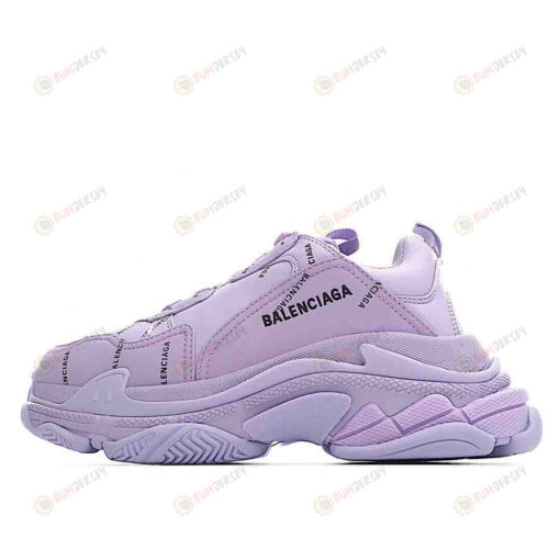 Balenciaga Triple S Allover Logo In Lilac Shoes Sneakers