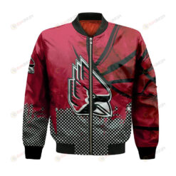 Ball State Cardinals Bomber Jacket 3D Printed Basketball Net Grunge Pattern