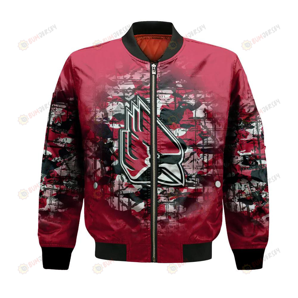 Ball State Cardinals Bomber Jacket 3D Printed Camouflage Vintage