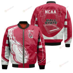 Ball State Cardinals Bomber Jacket 3D Printed - Fire Football