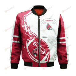 Ball State Cardinals Bomber Jacket 3D Printed Flame Ball Pattern