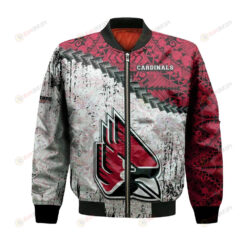 Ball State Cardinals Bomber Jacket 3D Printed Grunge Polynesian Tattoo