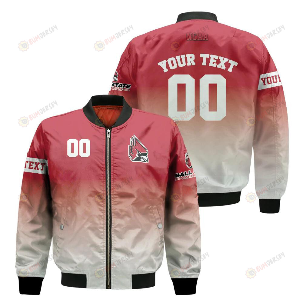 Ball State Cardinals Fadded Bomber Jacket 3D Printed