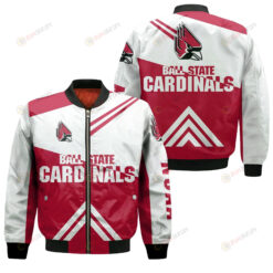 Ball State Cardinals Football Bomber Jacket 3D Printed - Stripes Cross Shoulders