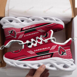 Ball State Cardinals Logo Custom Name Pattern 3D Max Soul Sneaker Shoes