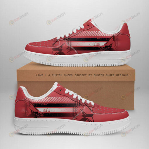 Ball State Cardinals Logo Stripe Pattern Air Force 1 Printed In Red