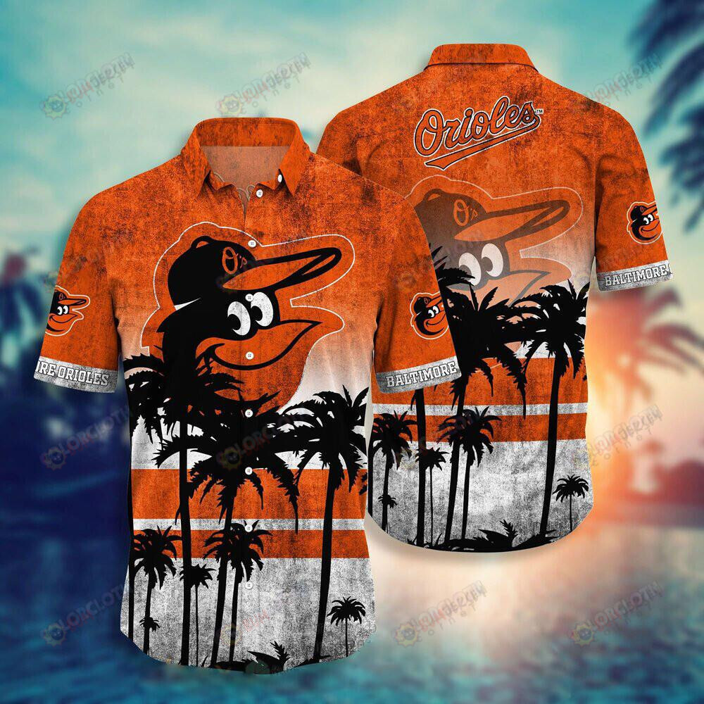 Baltimore Orioles 3D All Over Printed Hawaiian Shirt In Orange
