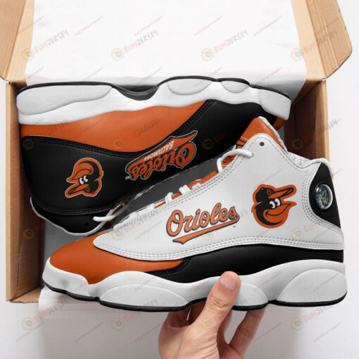 Baltimore Orioles Air Jordan 13 Shoes Sneakers In Black And Orange