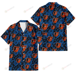 Baltimore Orioles Black Dark Blue Hibiscus Black Background 3D Hawaiian Shirt