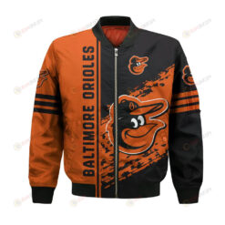 Baltimore Orioles Bomber Jacket 3D Printed Logo Pattern In Team Colours