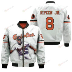 Baltimore Orioles Cal Ripken Jr. 8 White For Orioles Fans Bomber Jacket 3D Printed