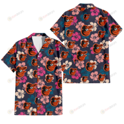 Baltimore Orioles Colorful Hibiscus Black Background 3D Hawaiian Shirt