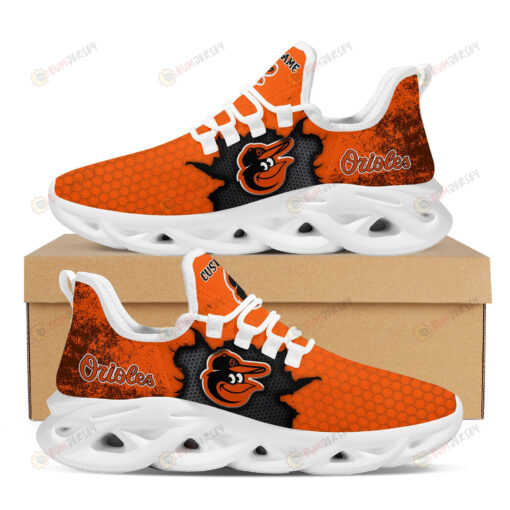 Baltimore Orioles Cracked Design Pattern 3D Max Soul Sneaker Shoes