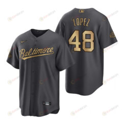 Baltimore Orioles Jorge Lopez Charcoal 2022-23 All-Star Game Jersey