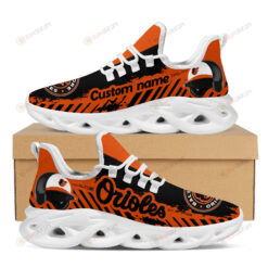 Baltimore Orioles Logo Helmet And Stripe Pattern Custom Name 3D Max Soul Sneaker Shoes