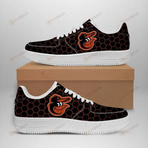 Baltimore Orioles Logo Pattern Air Force 1 Printed In Black