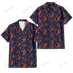 Baltimore Orioles Small Hibiscus Buds Navy Background 3D Hawaiian Shirt