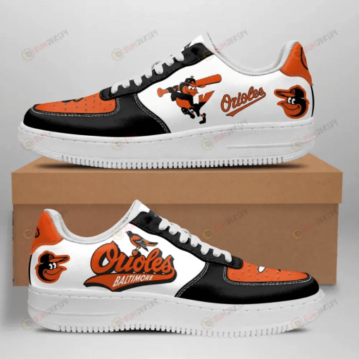 Baltimore Orrioles Logo Pattern Orange Black Air Force 1 Printed