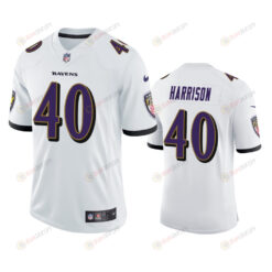 Baltimore Ravens 40 Malik Harrison White Jersey