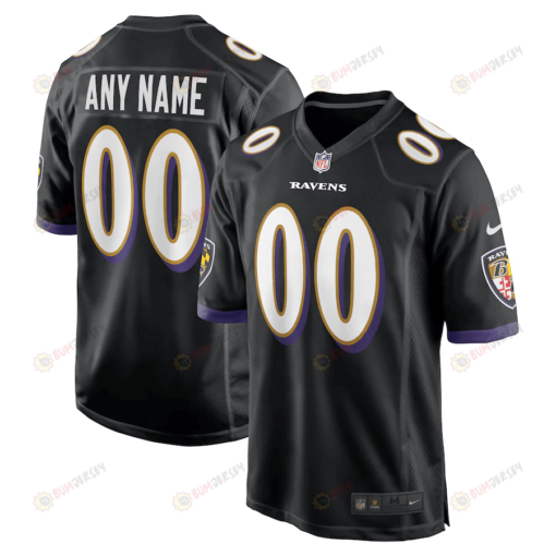 Baltimore Ravens Alternate Custom 00 Game Jersey - Black