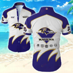 Baltimore Ravens Blue And White??Hawaiian Shirt