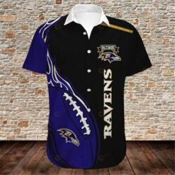 Baltimore Ravens Blue Rugby Ball??3D Printed Hawaiian Shirt