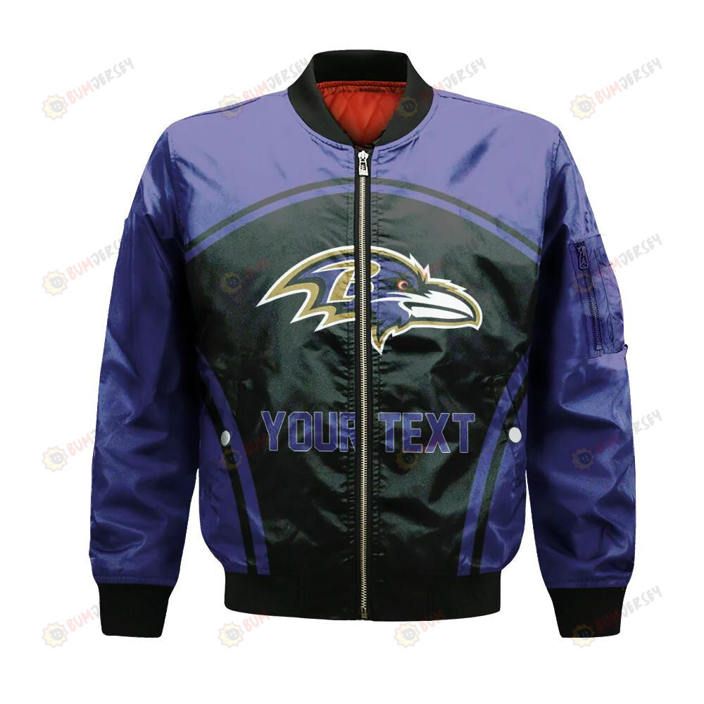 Baltimore Ravens Bomber Jacket 3D Printed Custom Text And Number Curve Style Sport