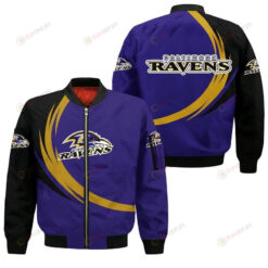 Baltimore Ravens Curve Pattern Bomber Jacket - Purple/ Black