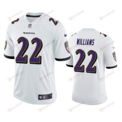 Baltimore Ravens Damarion Williams 22 White Vapor Limited Jersey