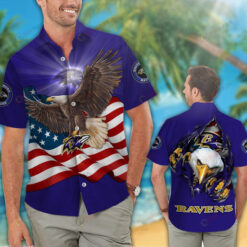 Baltimore Ravens Flag American ??3D Printed Hawaiian Shirt