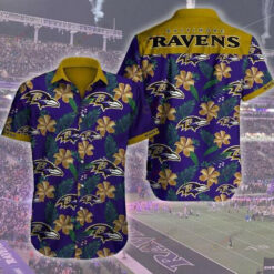 Baltimore Ravens Floral ??Hawaiian Shirt